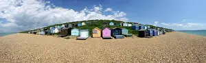 Huts: Beach huts on the beach of Milford on Sea, Hampshire