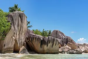 Granite: Beach Source d Argent with granite rocks, La Digue