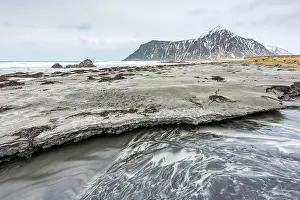 Flakstad: Beach at Utakleiv, Norway, Nordland, Flakstad, Lofoten