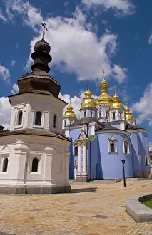 Dome: Beautiful blue gold domed church called