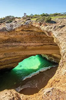 Algarve: Beautiful and famous Benagil Cave seen from the