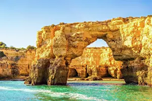 District: Beautiful limestone Algarve coast with caves and