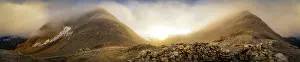 Panorama: Beautiful panorama of sunset in Kashmir mountains in India