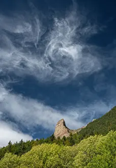 Pyrenees: Beautiful rotating clouds over the limestone cliffs