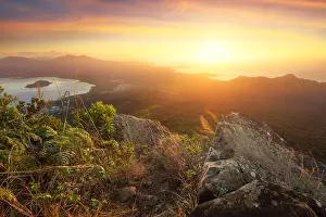 Comoro: Beautiful sunrise from Mount Choungui, Mayotte