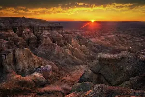 Force: Beautiful sunrise in Tsagaan suvarga. Dundgovi province
