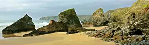 Bedruthan: Bedruthan Steps - rugged coastline with sea stacks