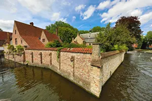 Canals: The Begijnhof and canal, Bruges, Belgium