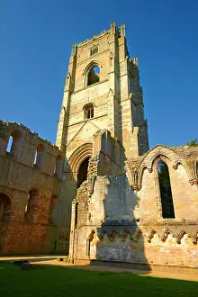 Cloister: Bell tower of Fountains Abbey, North Yorkshire