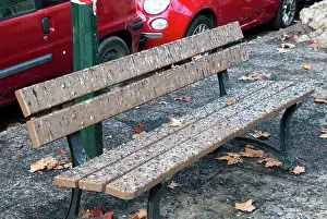 Bench: Bench with bird droppings, Ajaccio, Corsica