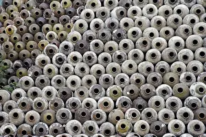Pile: Big pile of wine jars in a winery, Zhejiang Province, China