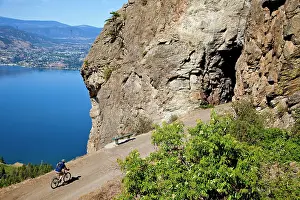 Model: Biker rides on the Kettle Valley Railway