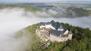 Surrounded: Birds eye view, Waldeck Castle surrounded by clouds