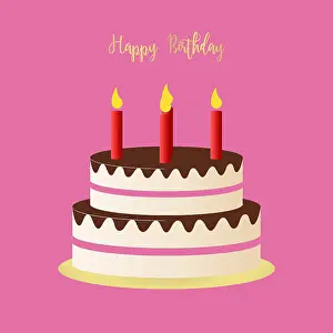 Candles: Birthday party cake with candles
