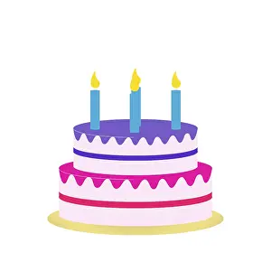 Candles: Birthday party cake with candles