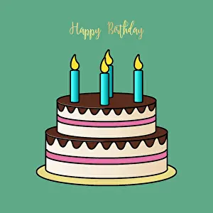 Candles: Birthday party cake with candles