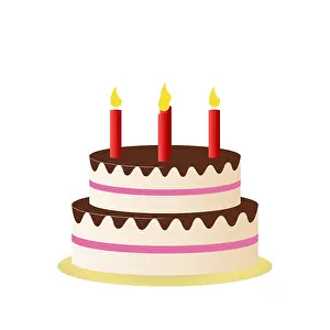 Candles: Birthday party cake with candles