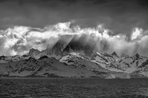 Opening: Black and white of South Georgia Island. Opening