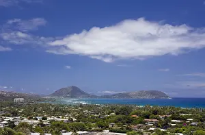 Ausblick: Blick auf Maunalua Bay und Koko Head, Oahu, Pazifik