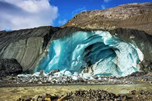 Icefields: Blue ice and meltwater at the toe of the Athabasca