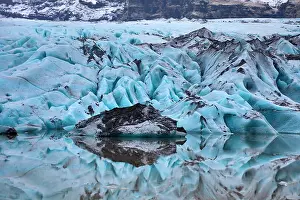 Wasteland: Blue ice of the Solheimajokull Glacier, part of