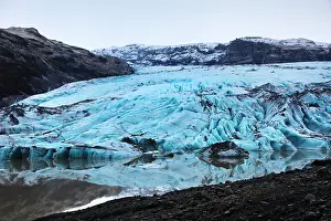 Wasteland: Blue ice of the Solheimajokull Glacier, part of