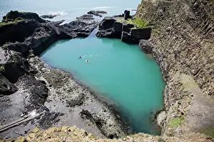 Mines: The Blue Lagoon, a former slate quarry, Abereiddy