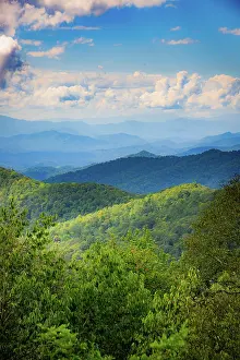 Roadside: Blue Ridge Parkway vista, Smoky Mountains, USA