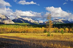 Icefields: Blue skies and fair weather clouds float