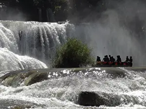 Chiapas: The Blue-water Falls in the mexicat state of Chiapas