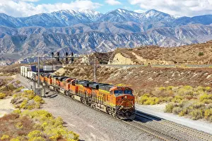Company: BNSF Railway goods train at Cajon Pass near Los