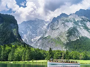 Konigssee: Boat excursion on lake Koenigssee in the