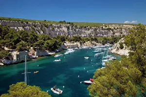 Moored: Boats moored in the Calanques near Cassis