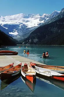 Louise: Boats moored at Lake Louise