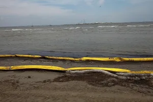 Cleanup: Booms Placed to Block Oil Spill