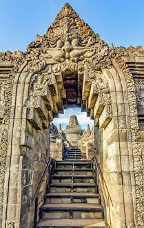 Java: Borobudur Temple, Java, Indonesia. Close-up of carved stone