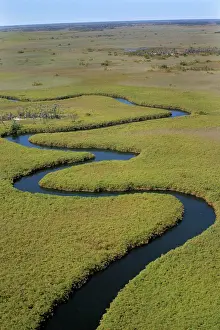 Mcroberts: Botswana, Africa. Arial view Okavango river