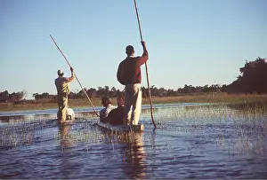 Peter Steyn: BOTSWANA - Okavango Delta, toursits in makoros