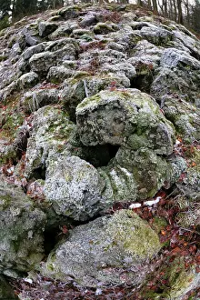 Meissner: Boulder Scree - covered in hoar frost Hoeher Meissner