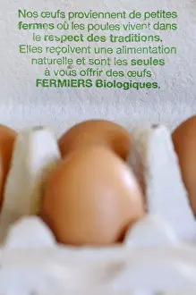Text: Box of farmers eggs with explicative text