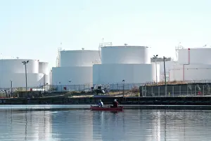 Queens: BP Facility and Canoe, Newtown Creek, NYC