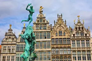 Antwerp: The Brabo Fountain in the Grote Markt in Antwerp, Belgium
