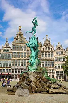 Antwerp: The Brabo Fountain in the Grote Markt in Antwerp, Belgium