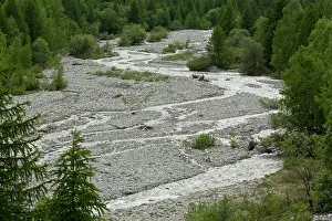 Shingle: Braided mountain river - in the upper Onde valley