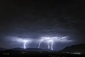 Strike: Branched lightning during a very active storm in