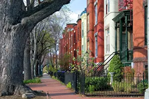 Neighborhood: Brick row houses on Capitol Hill in Washington