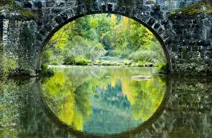 Graphic: Bridge in Autum, River Salazar( Spain)