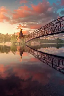 Oblast: Bridge and Church of St. Andrew at Vuoksi River