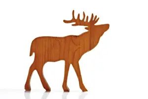 Decoratively: Brown reindeer, moose, wooden decoration figurine