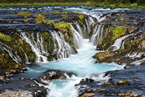 Bruarfoss: Bruarfoss waterfall in summer, South Iceland, Iceland, E
